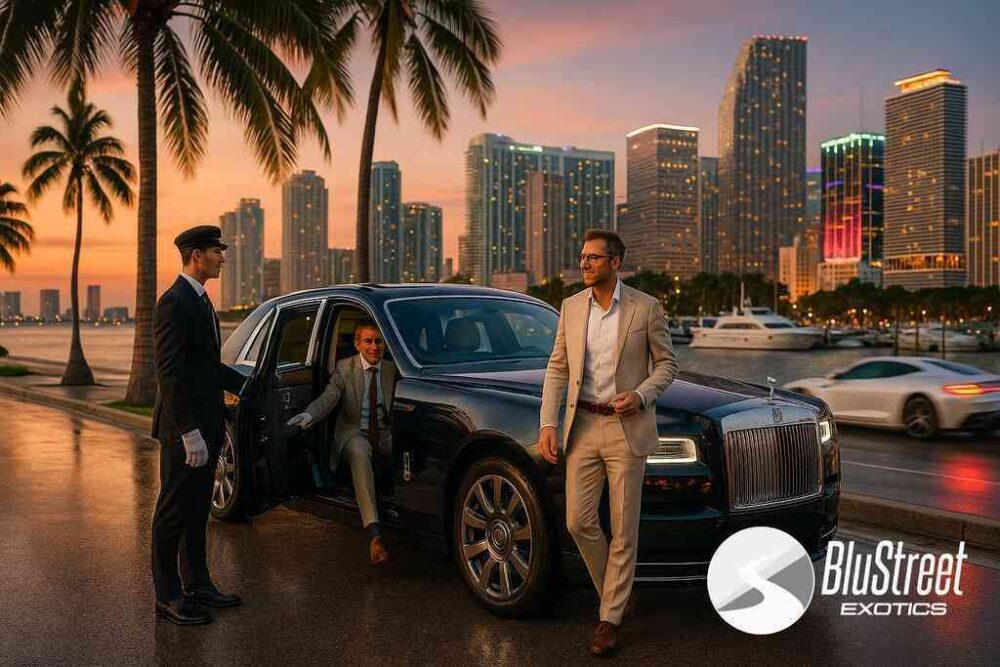 Chauffeur mastery at BluStreet Miami Exotic Car Rentals