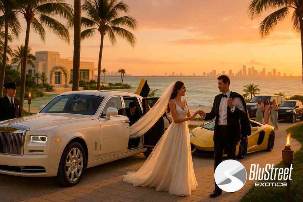 Wedding car insights BluStreet Miami Exotic Car Rentals