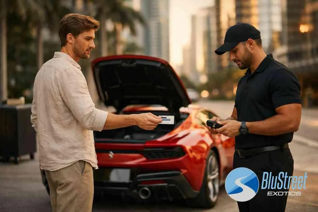 How insurance requirements for Ferrari rental and security deposit exotic car checks usually fit together — BluStreet Mi